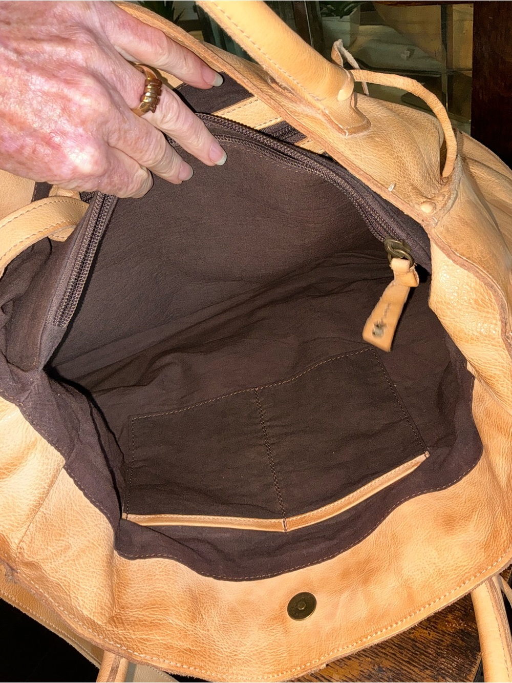 Bed Stu Tan Leather Tote Bag - Picture 14 of 16